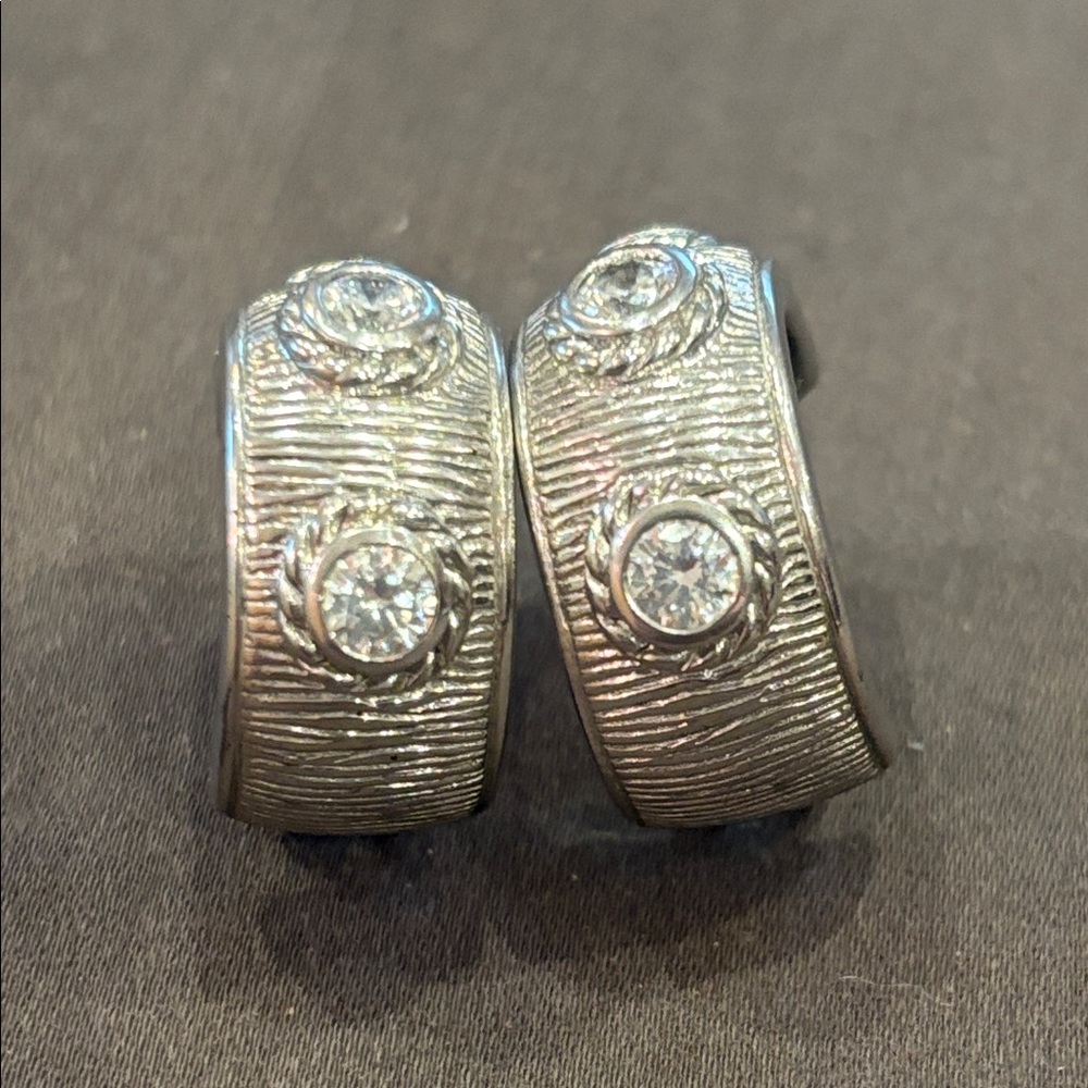 Judith Ripka Sterling and cz earrings